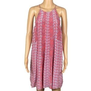 REBECCA TAYLOR 100% Silk, ‘Amanda’ coral/white/blue swing dress. Size 4. NWOT